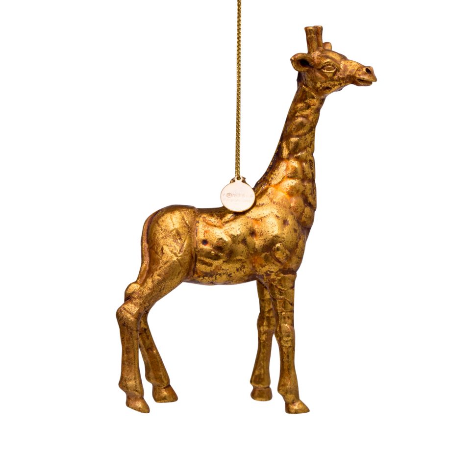 Julepynt - Glass old gold giraffe